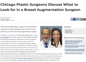 Chicago Plastic Surgeons Share Tips on What to Look for in a Breast Augmentation Surgeon